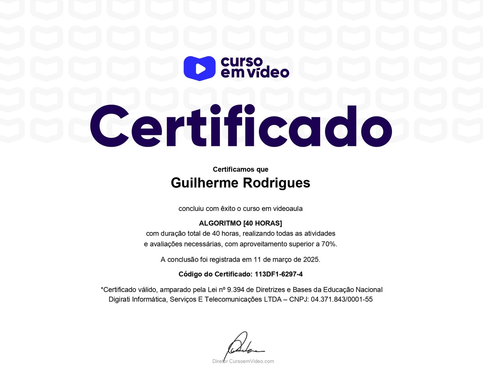 Certificado Nível Básico